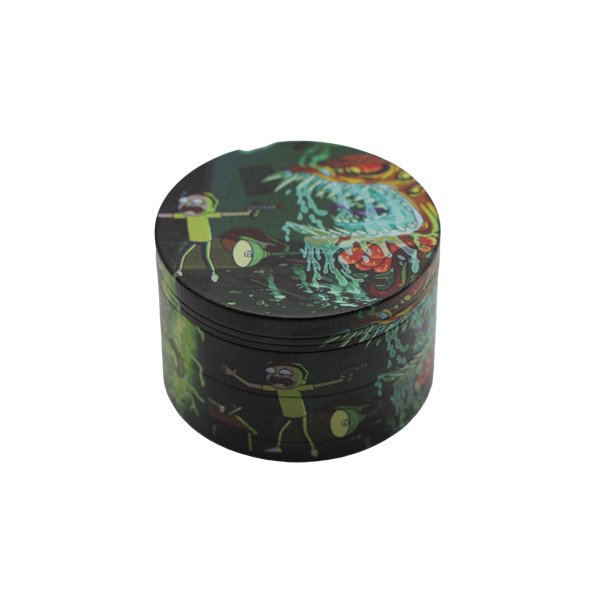 63MM GRINDER 4 PARTS ZINC ALLOY RICK AND MORTY - SMDistro